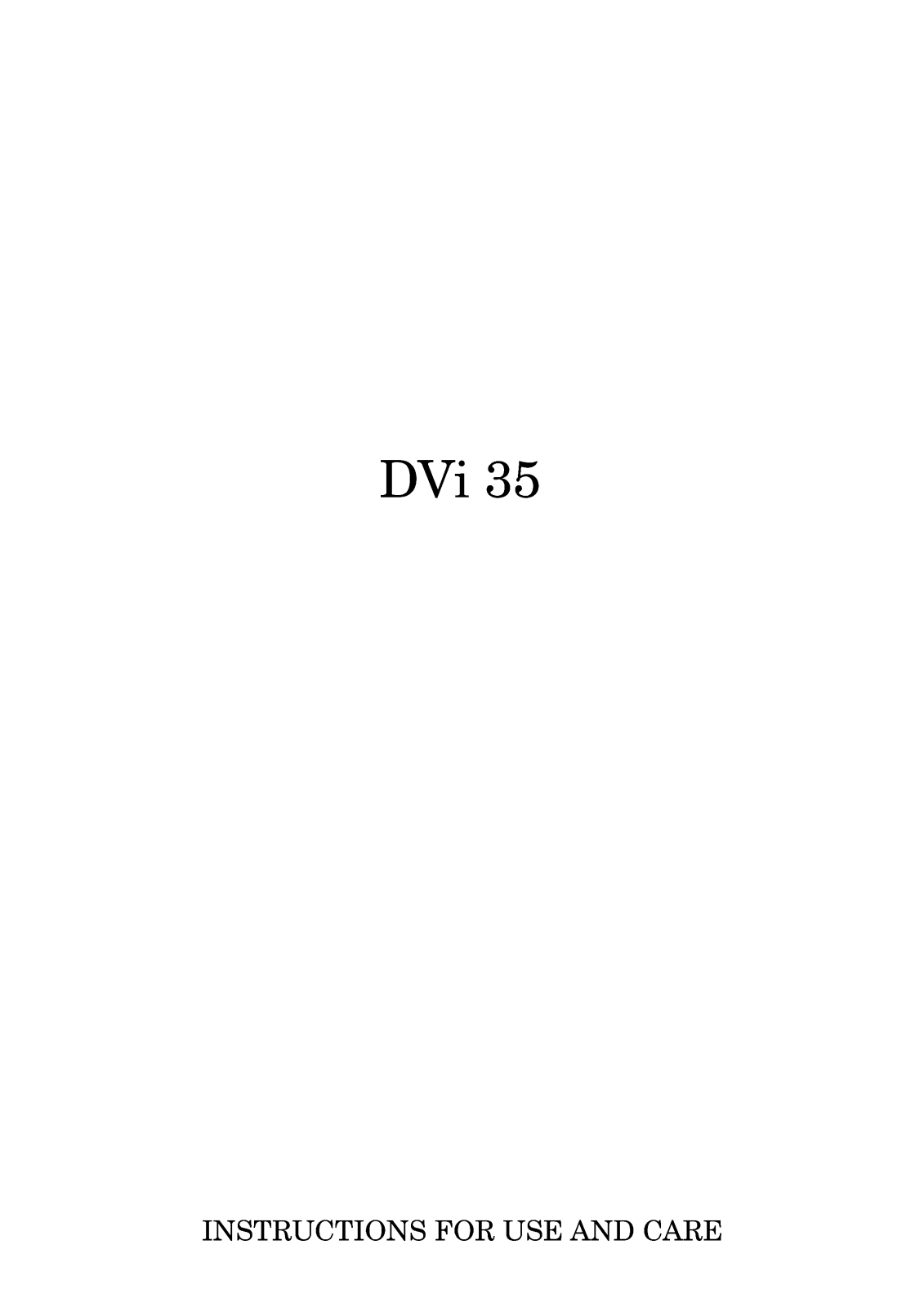 Zanussi DVI35/A User Manual