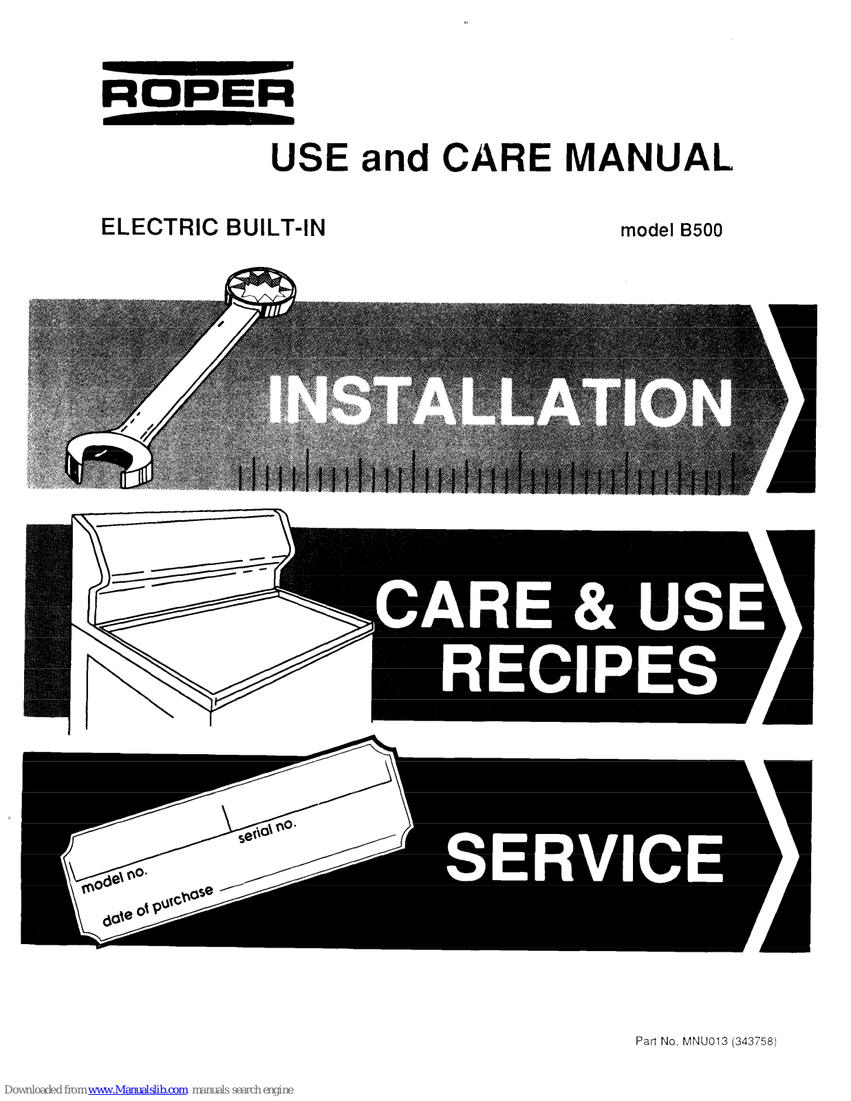 Roper B500 Use And Care Manual - ManualMachine.com