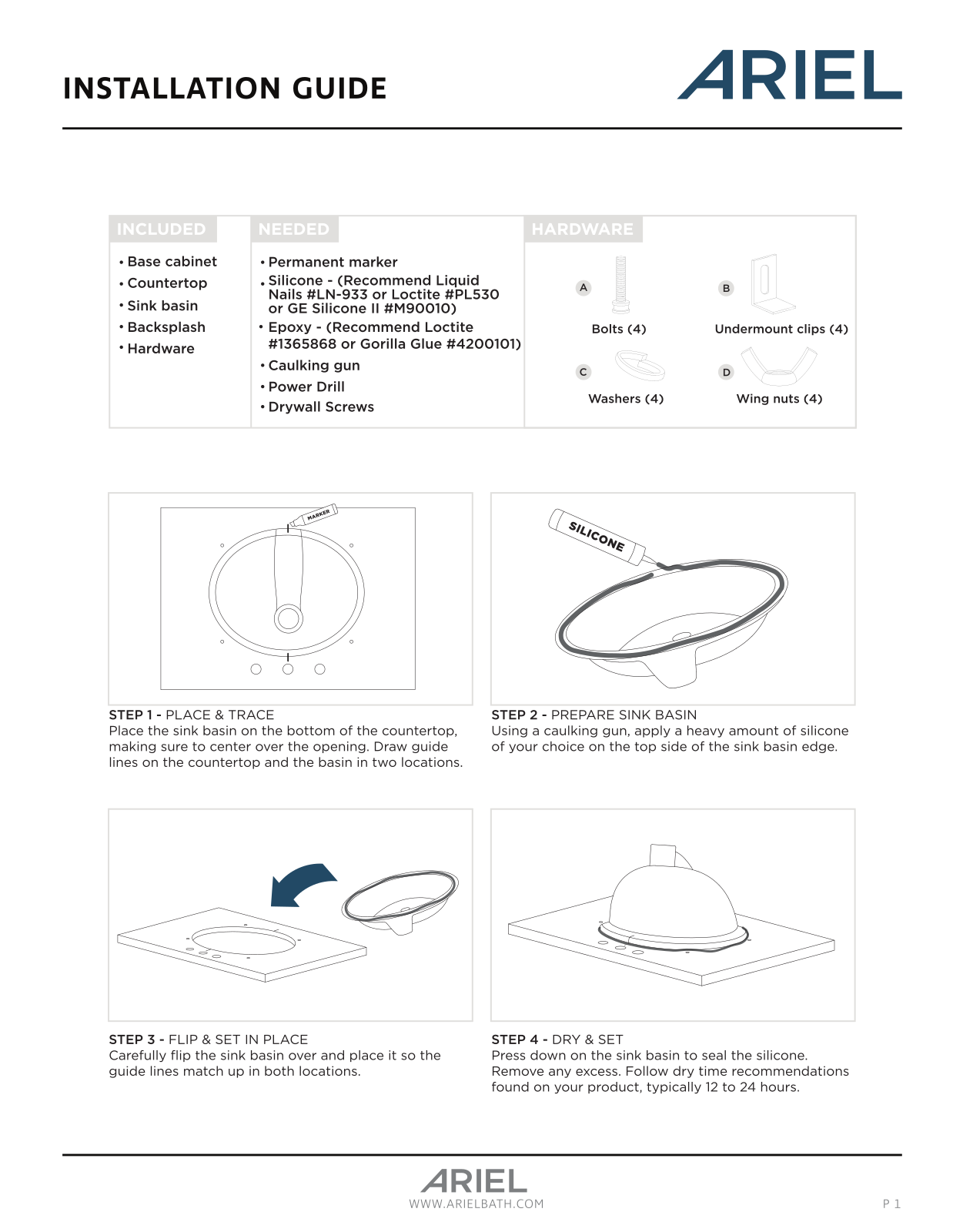 Ariel Bath ZZB10256 Installation & Assembly - ManualMachine.com