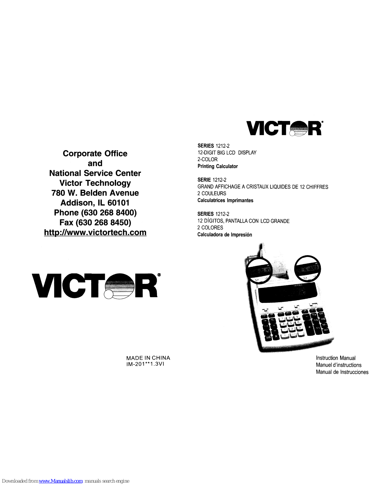 Victor 1212-2 Series, VCT12122 Instruction Manual