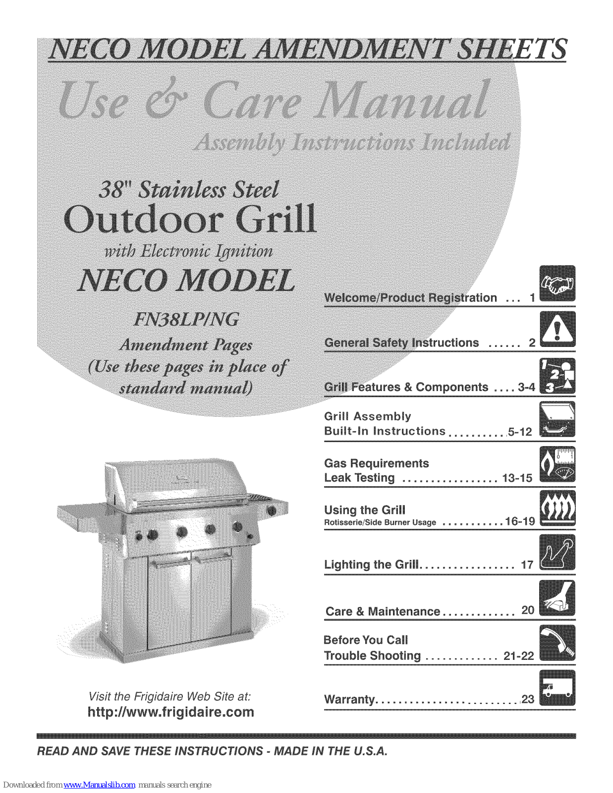 Frigidaire NECO FN38LP, NECO FN38NG Use & Care Manual - ManualMachine.com