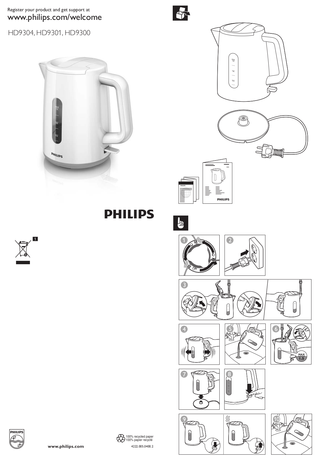 Philips HD9304, HD9301, HD9300 User Manual