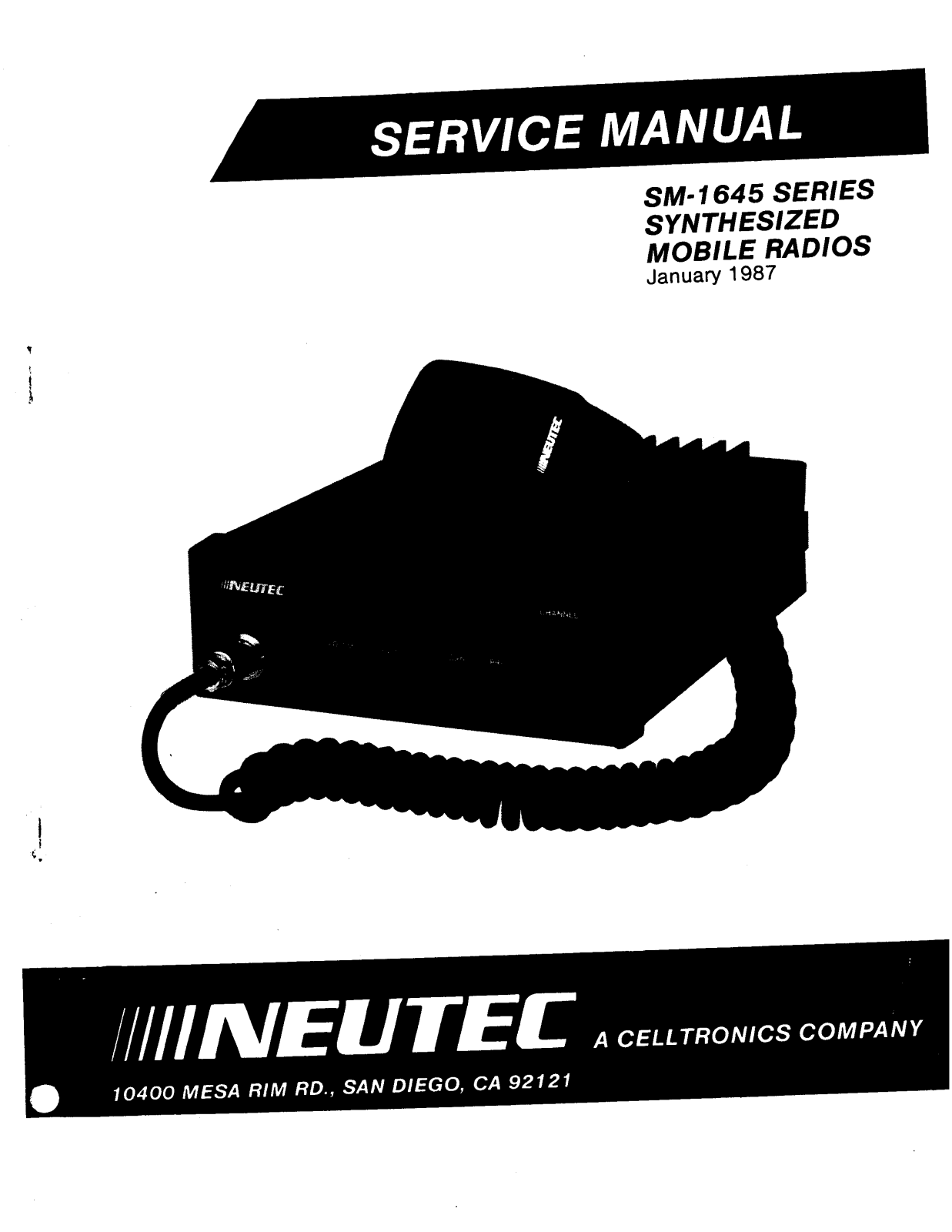 Neutec SM-1645 SERVICE MANUAL