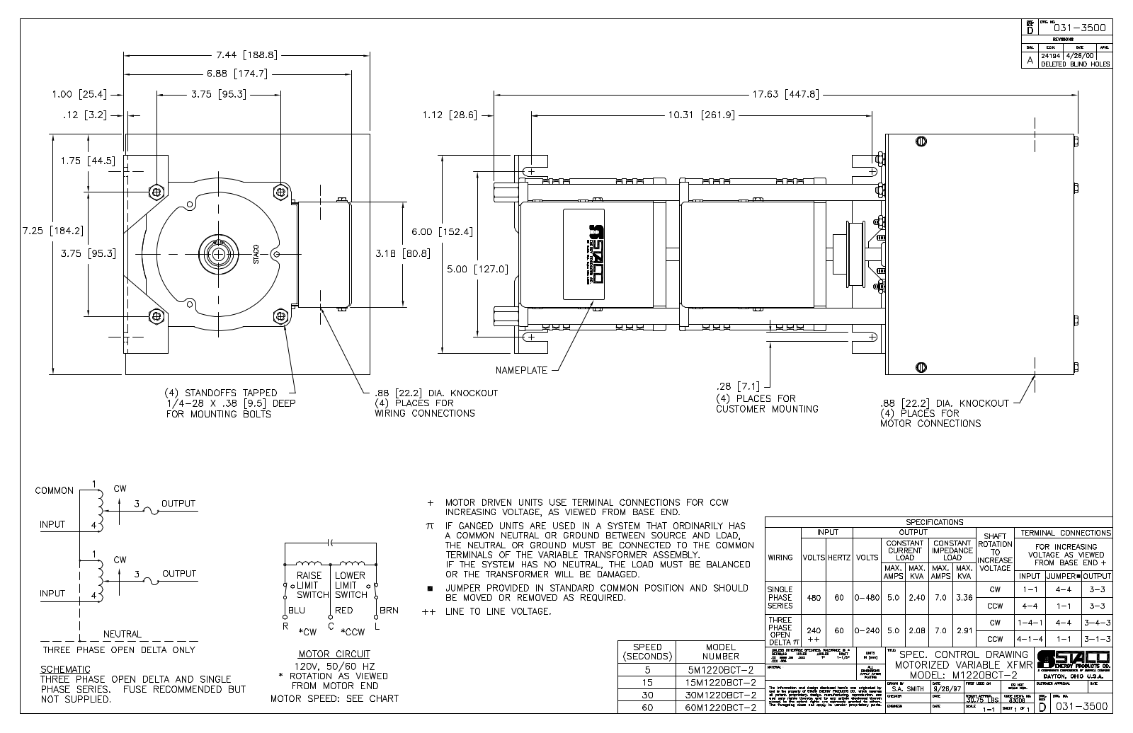 Staco Energy M1220BCT-2 Dimensional Sheet - ManualMachine.com