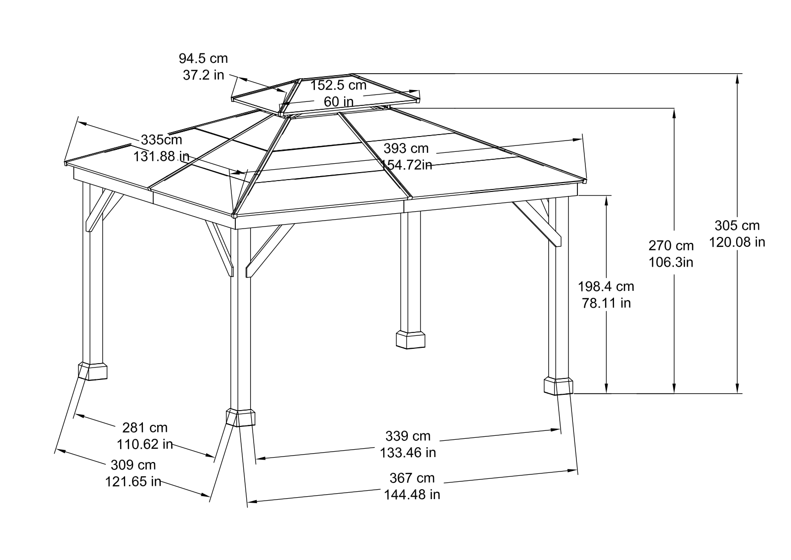 Sunjoy LKJP3268 Dimensions - ManualMachine.com
