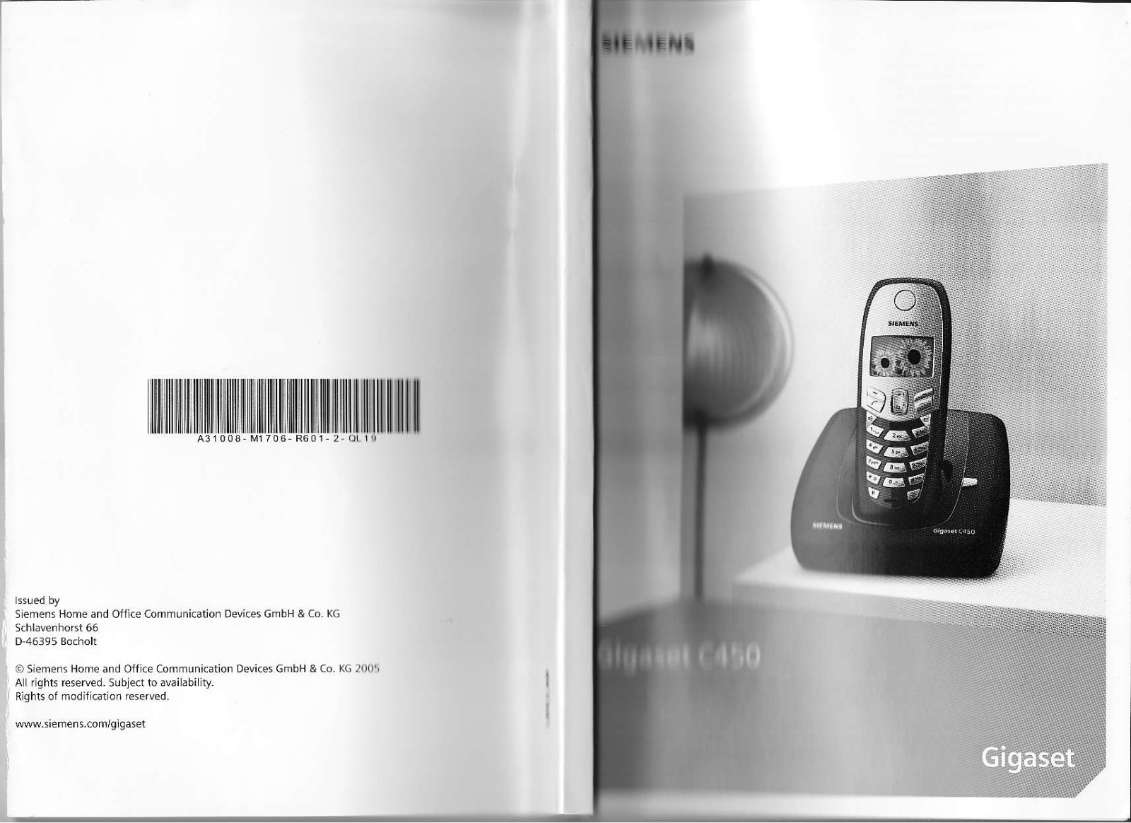 Siemens GIGASET C450 Manual