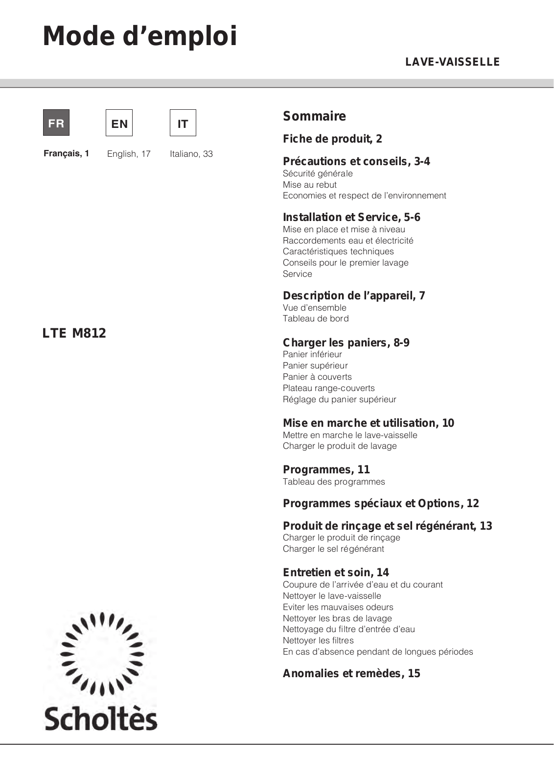 SCHOLTES LTE M812 User Manual