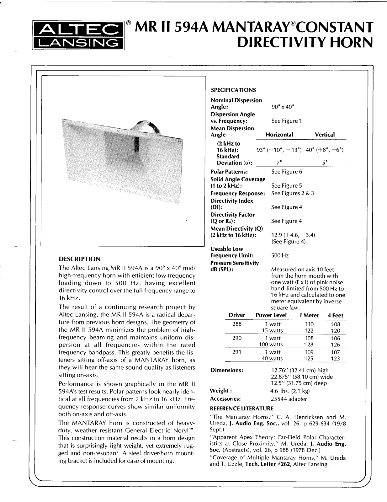 Altec Lansing MRII594A Schematic