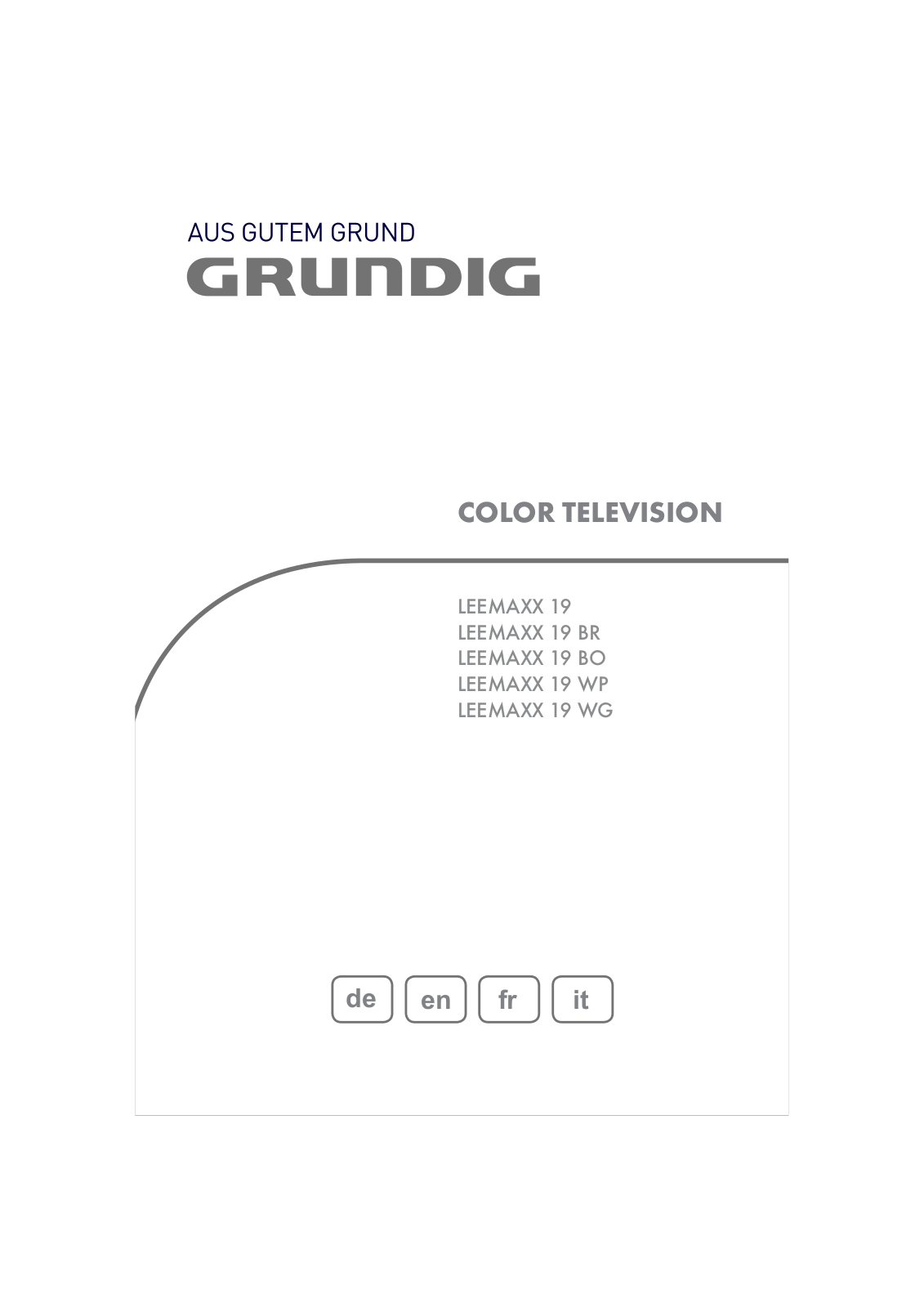 Grundig LEEMAX 19, LEEMAX 19 BR, LEEMAX 19 BO, LEEMAX 19 WP, LEEMAX 19 WG User Guide