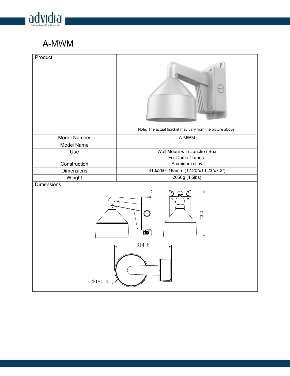 Panasonic A-MWM Specsheet