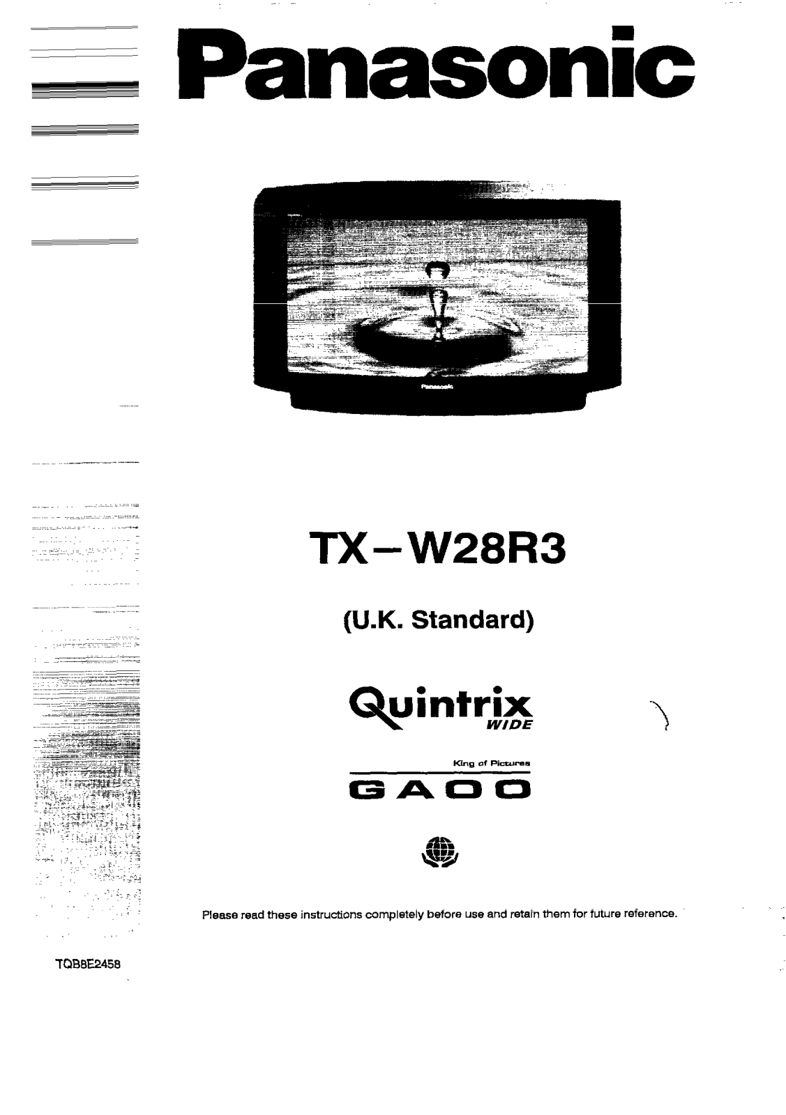 Panasonic TX-W28R3 User Manual