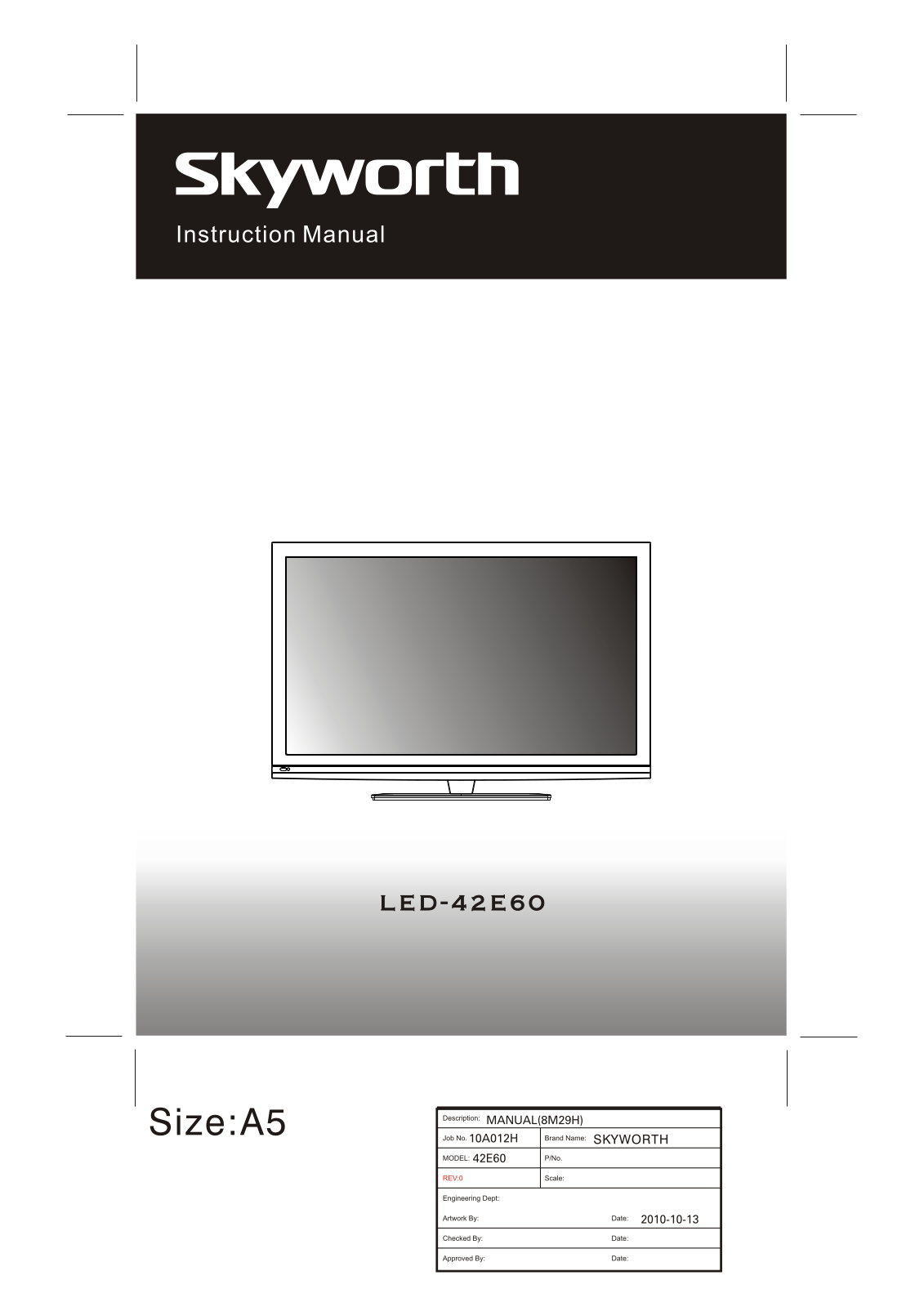 Skyworth LED-42E60 User Manual