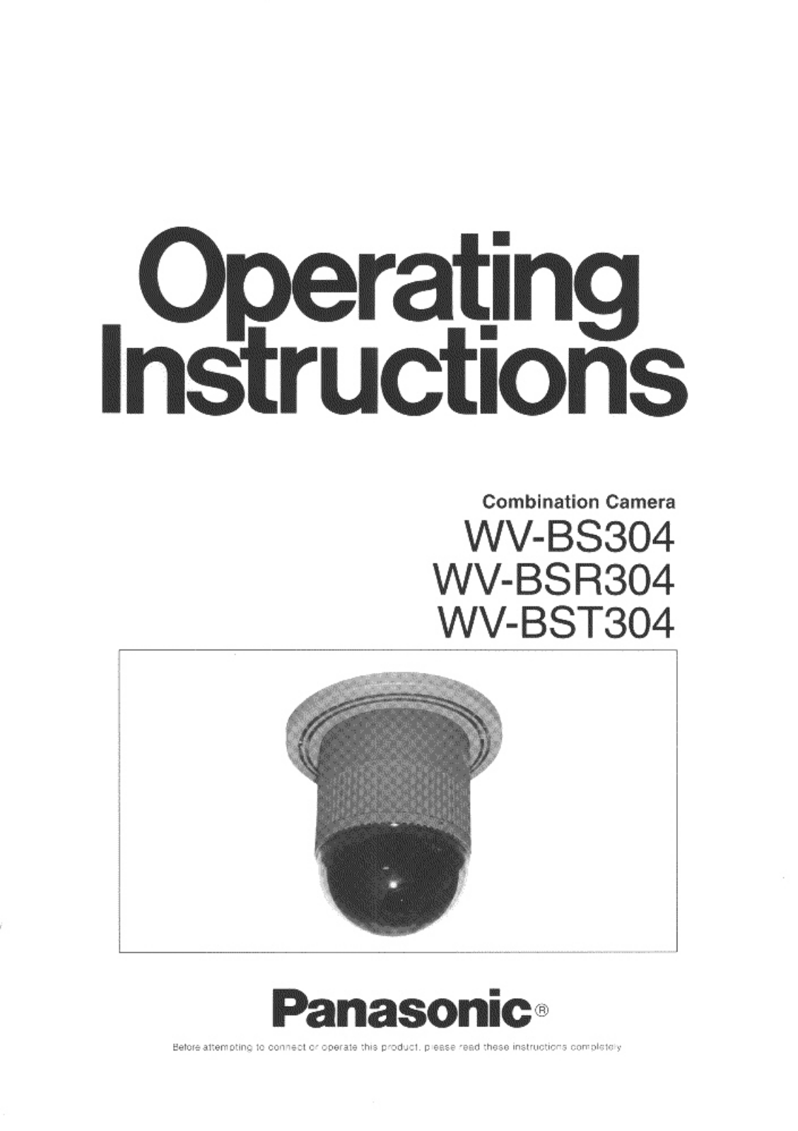 Panasonic wv-bs304 Operation Manual