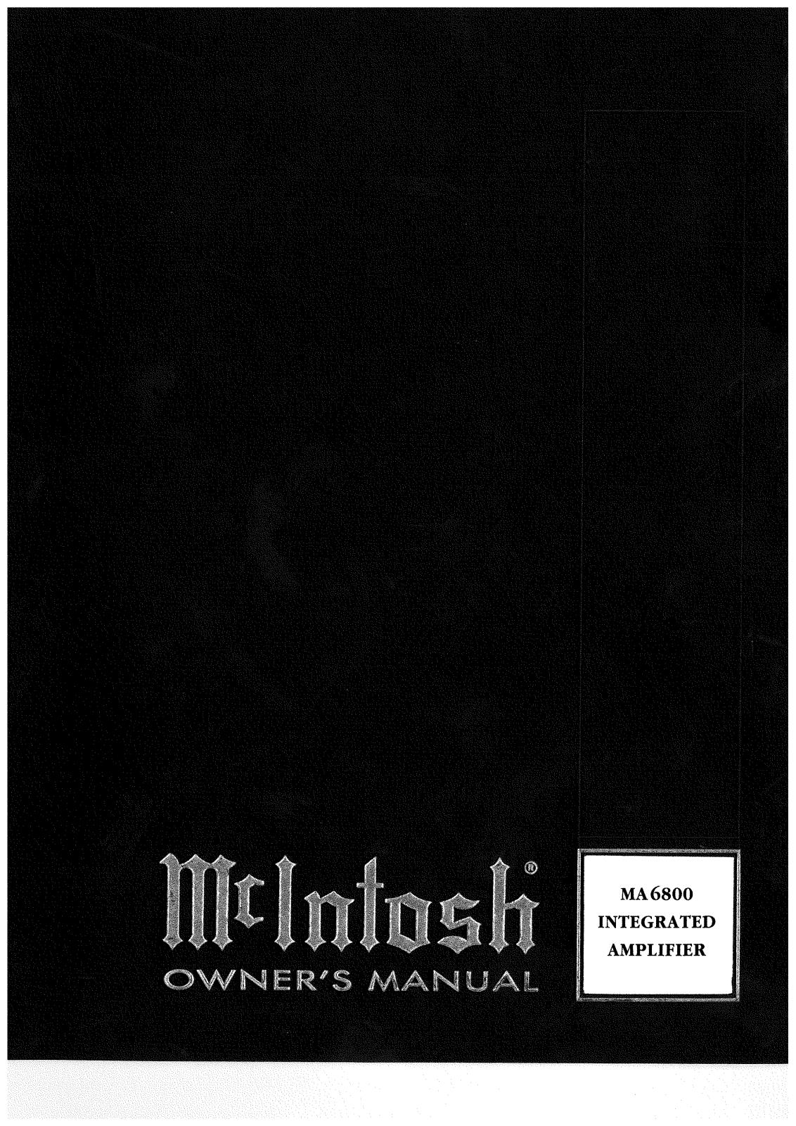 McIntosh MA-6800 Owners Manual