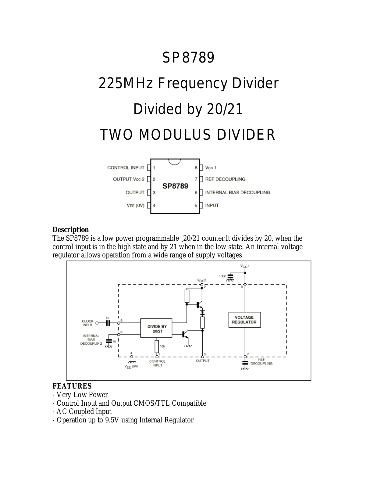 Datasheets SP8789 Datasheet - ManualMachine.com