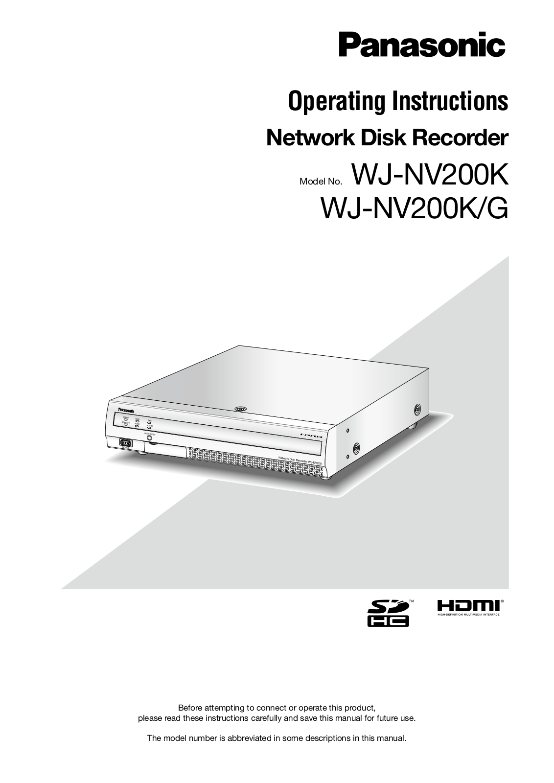 Panasonic WJ-NV200K User Manual