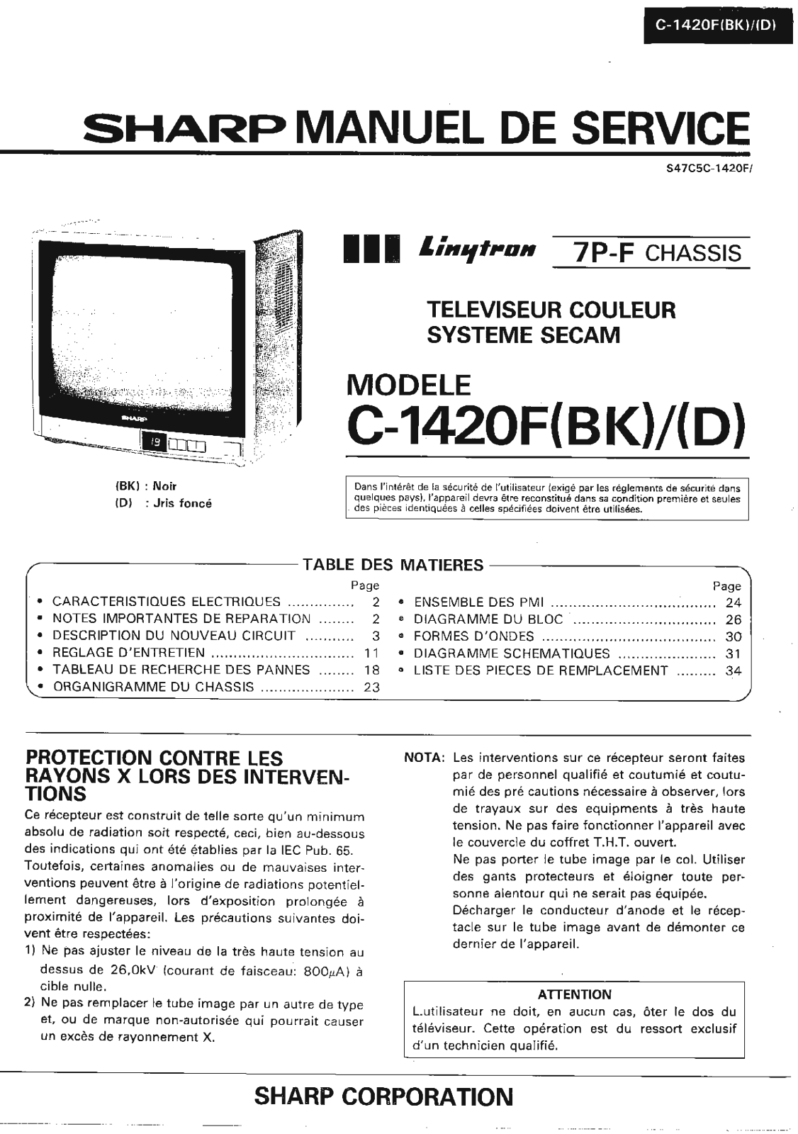 Sharp C1420F Schematic