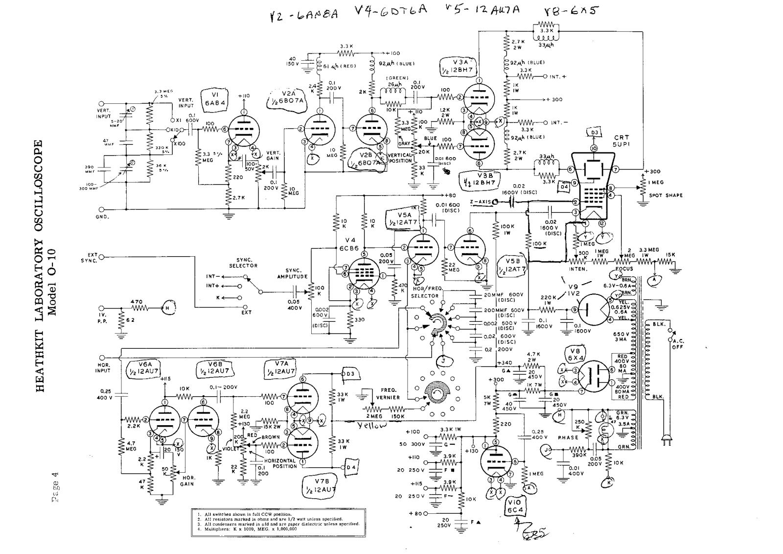 Heathkit o 10 schematic