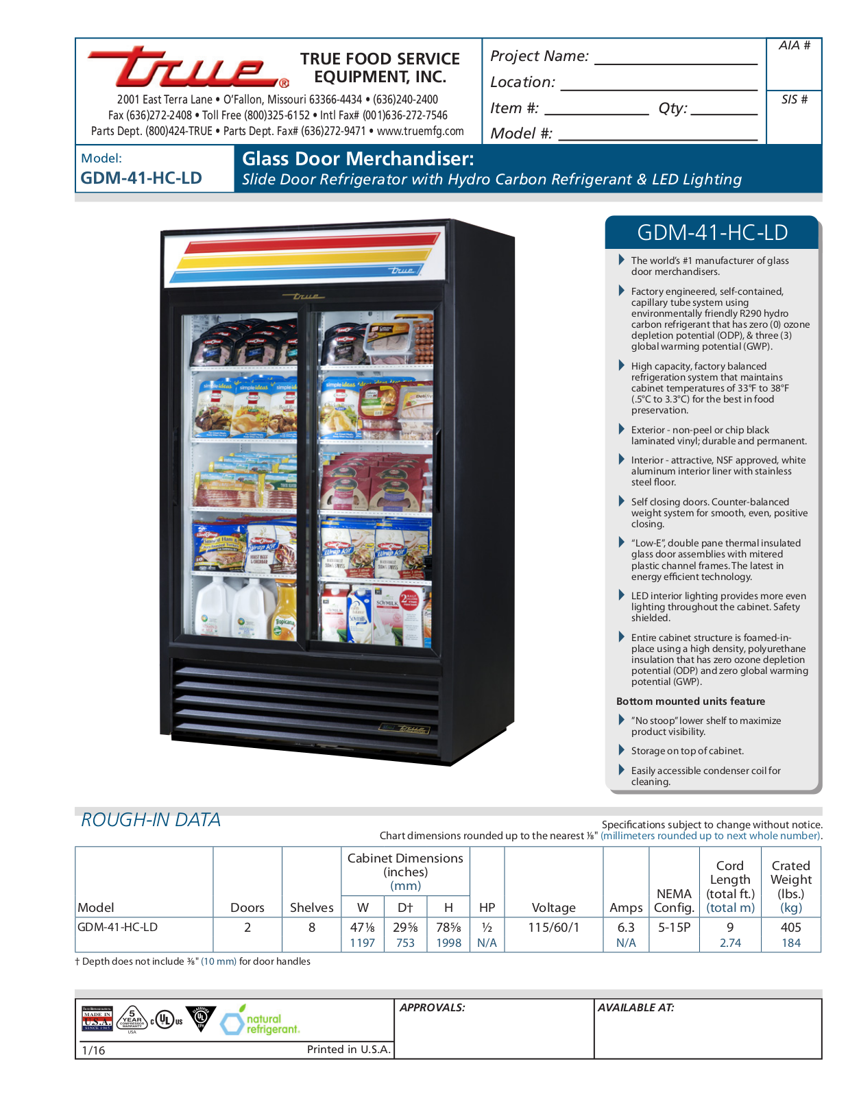 True GDM-41-HC-LD User Manual