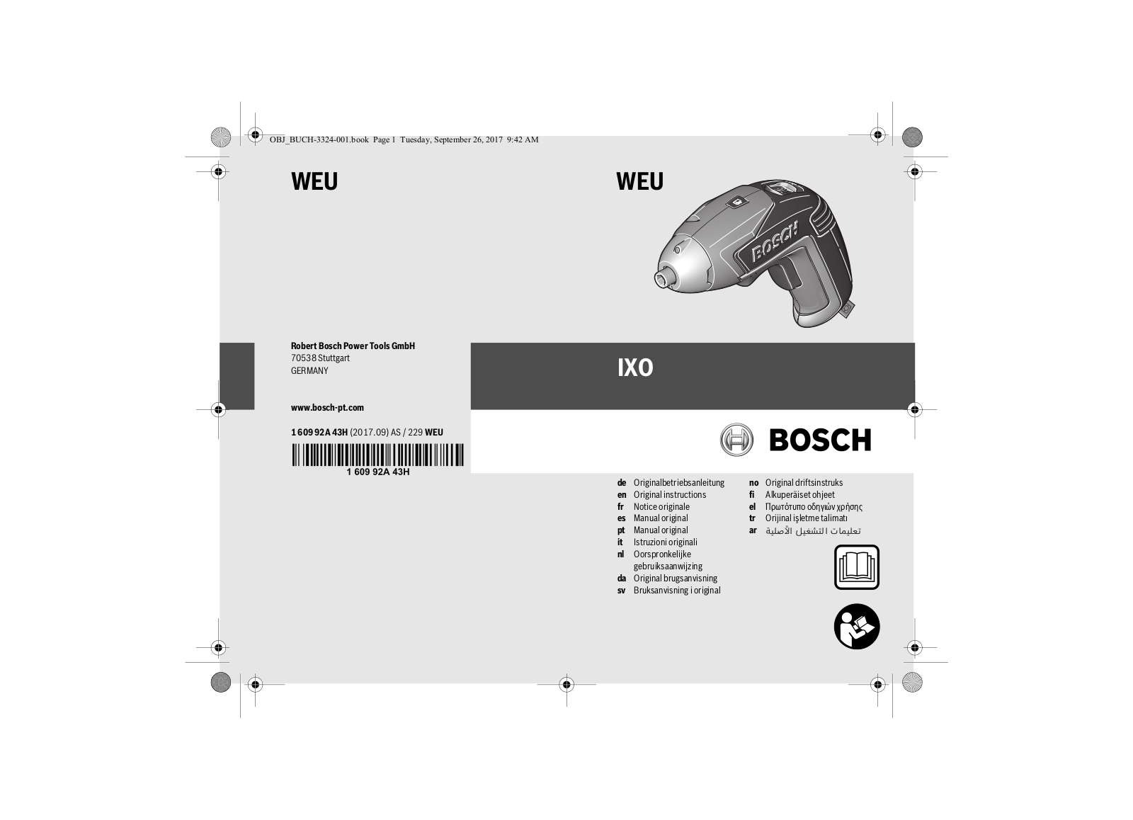 Bosch WEU Instruction manual