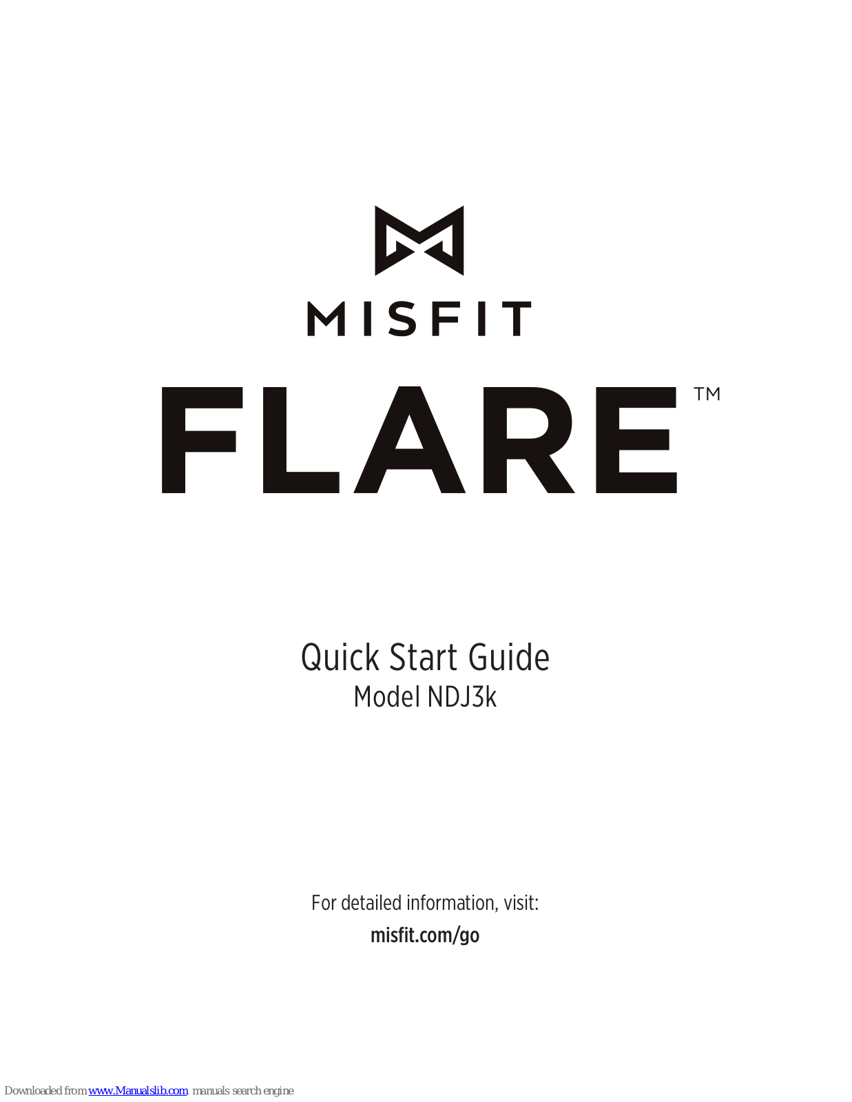 Misfit flare NDJ3k Quick Start Manual