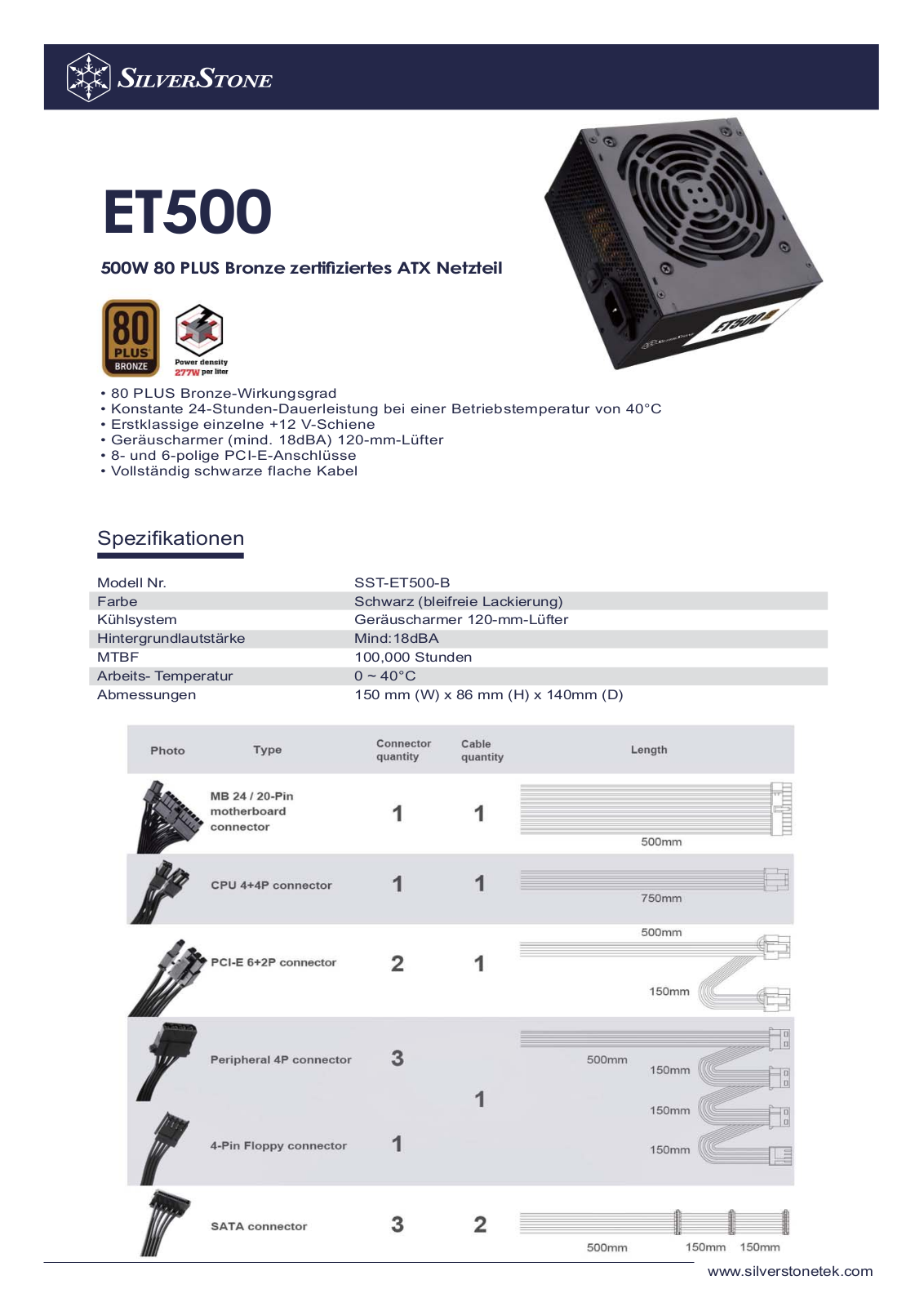 SilverStone SST-ET500-B User Manual