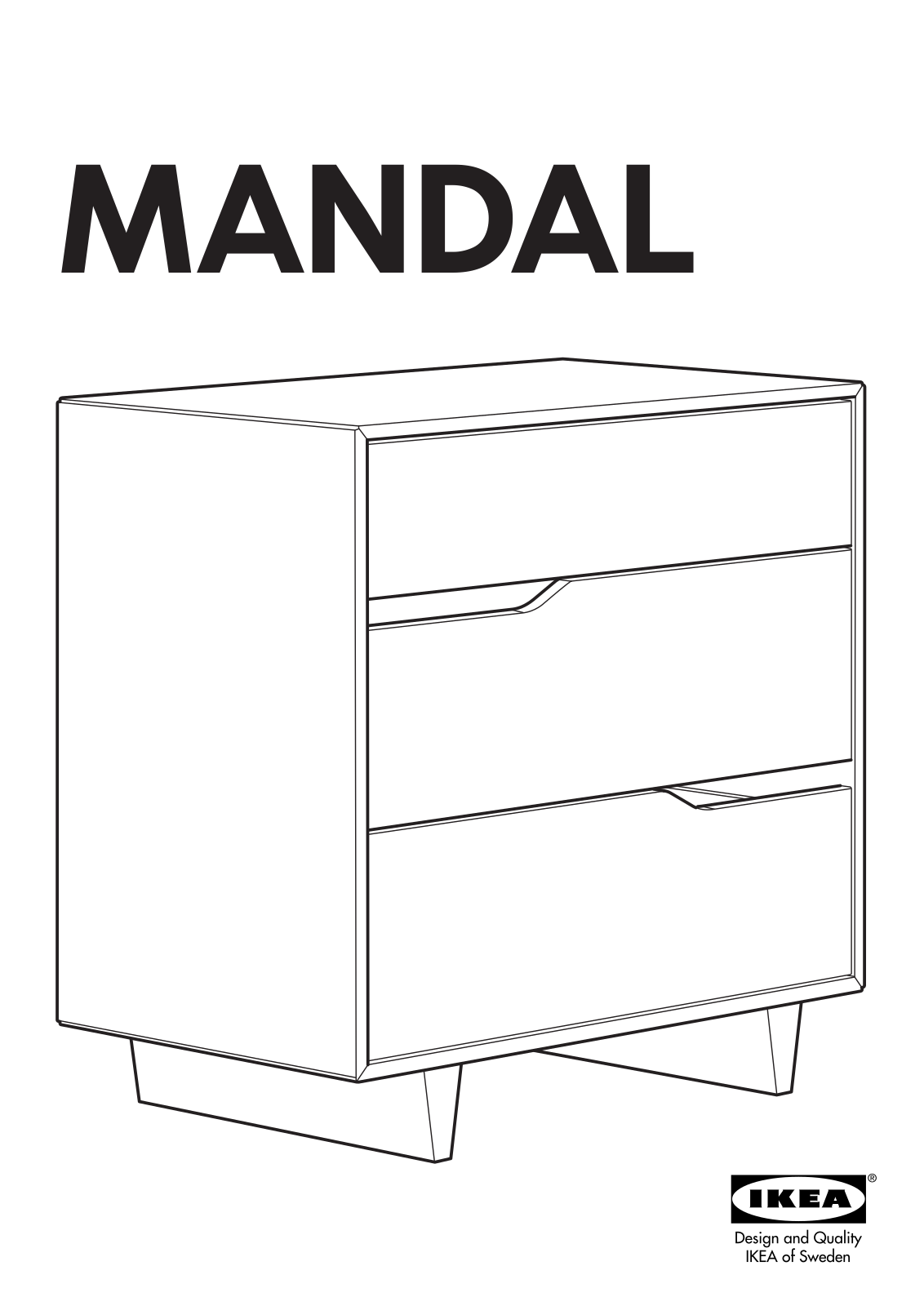 IKEA MANDAL CHEST W- 3DRAWERS 31X31 Assembly Instruction