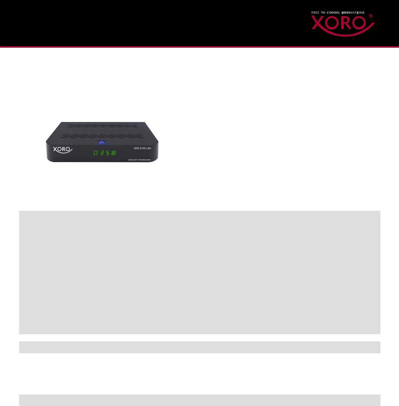 Xoro HRS 9192 LAN User Manual