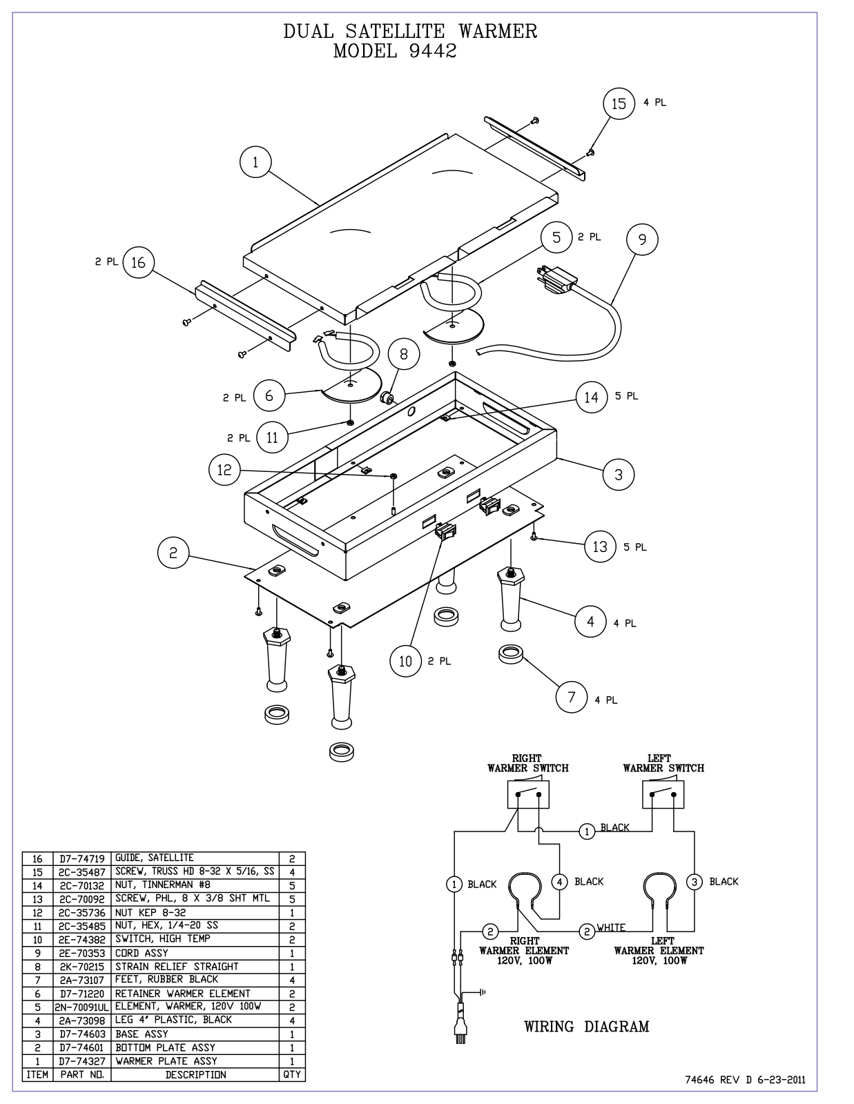 Bloomfield 9442 Parts Manual