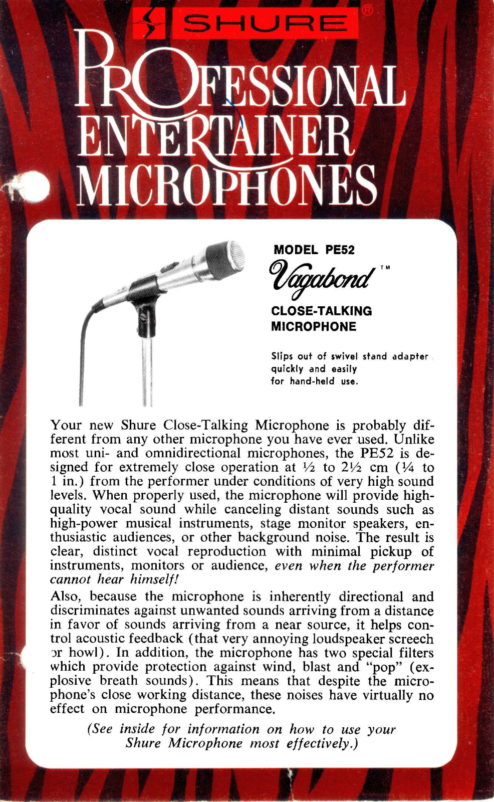 Shure PE52 User Guide - ManualMachine.com