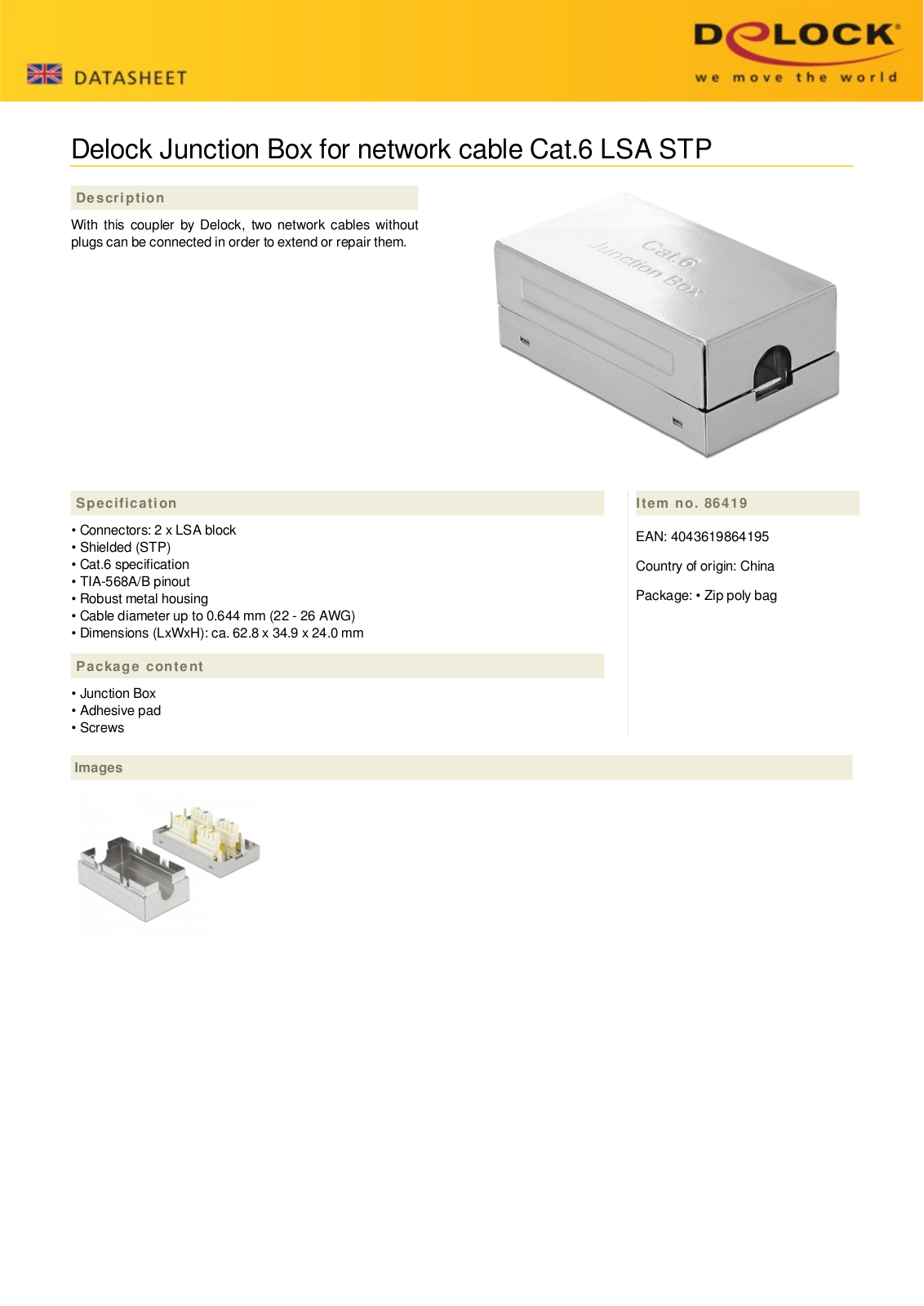 DELOCK 86419 Datasheet - ManualMachine.com