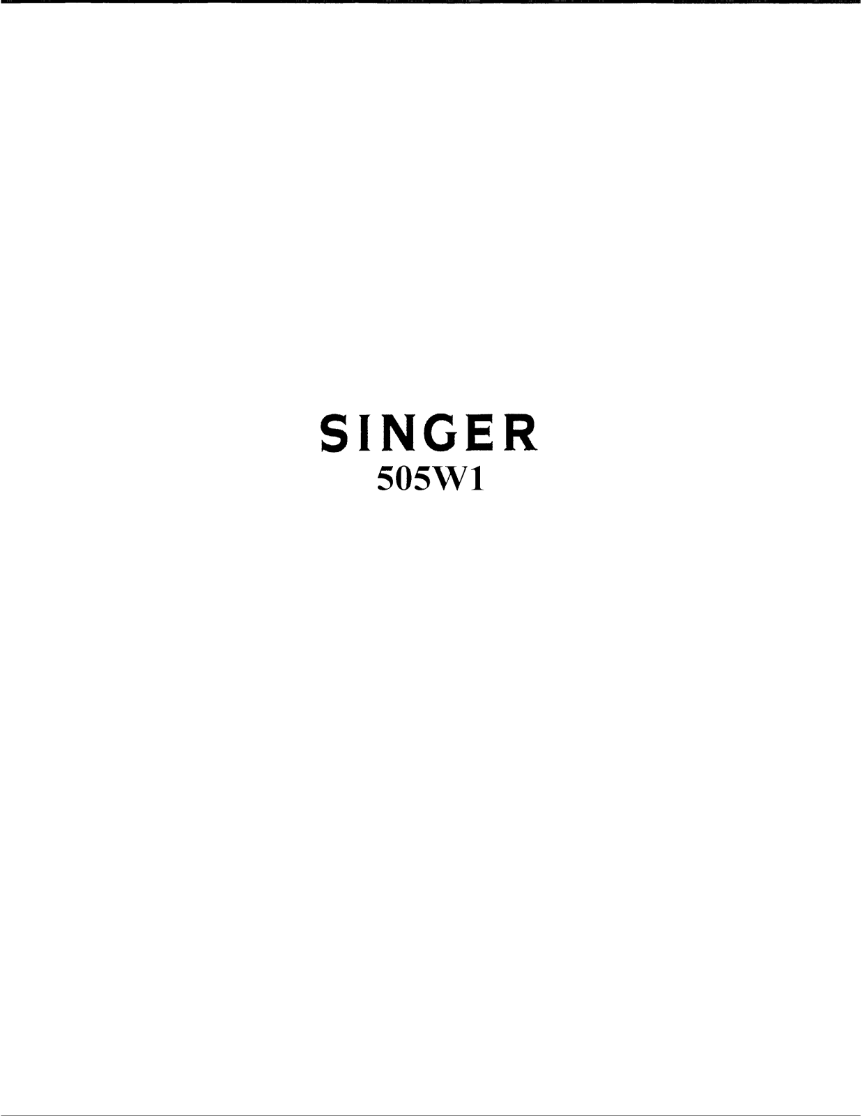 SINGER 505W1 Parts List