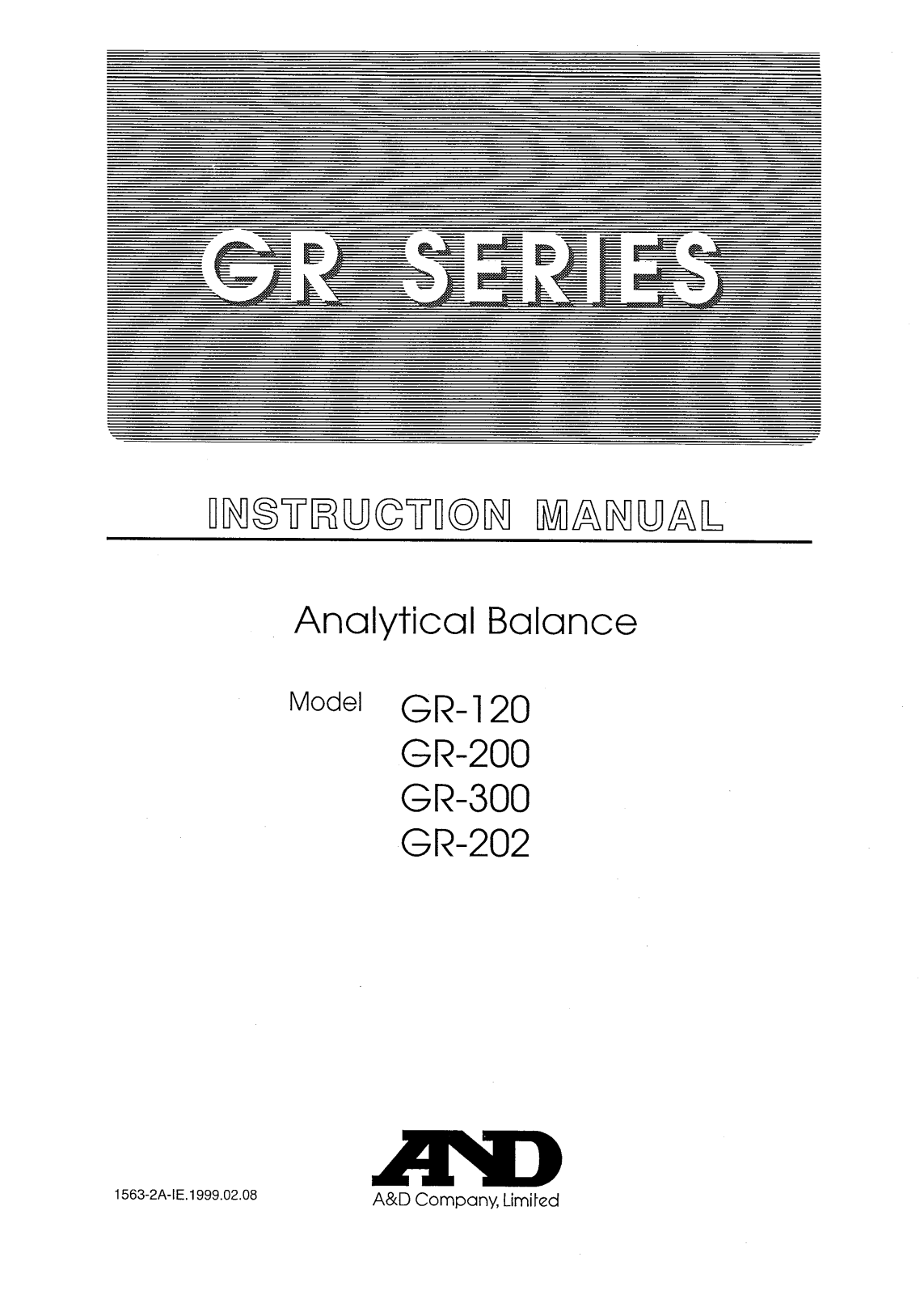 A&D GR-300, GR-200, GR-202, GR-120 User Manual