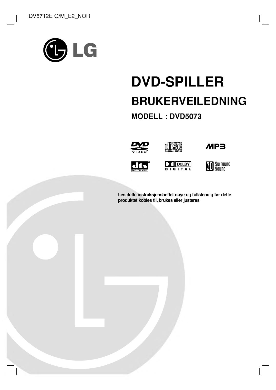 Lg DVD5073 User Manual