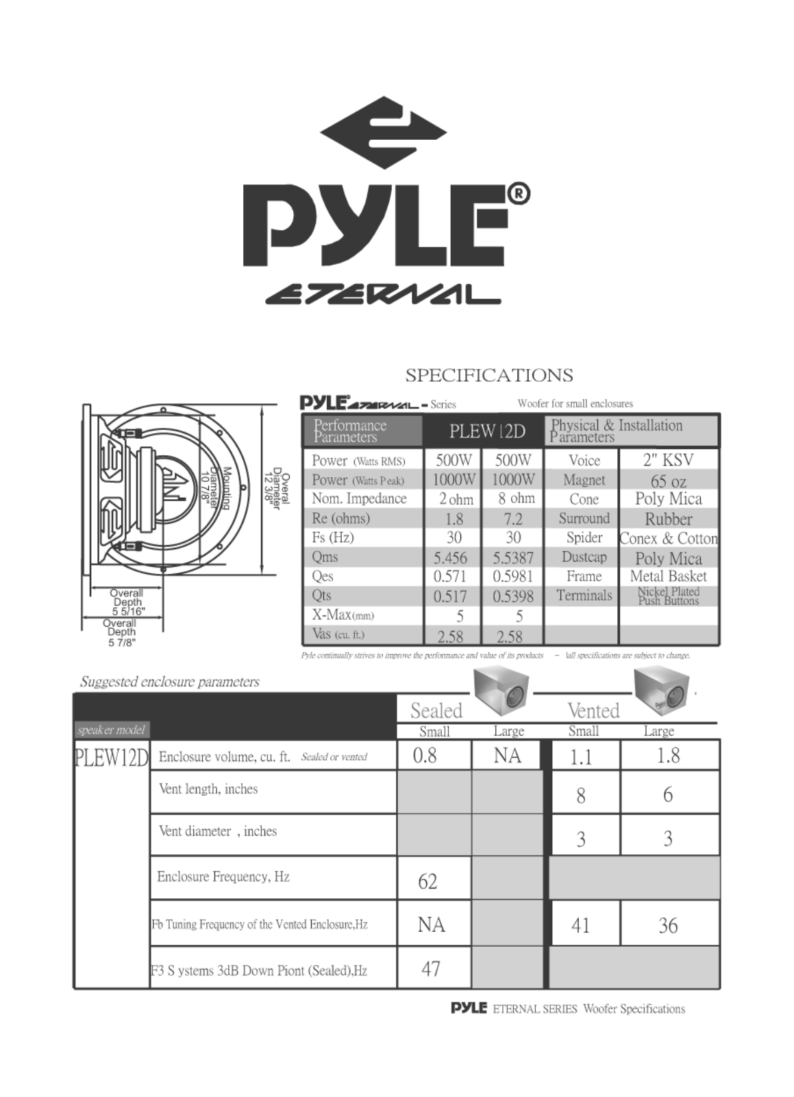 Pyle PLEW-12-D Owners manual