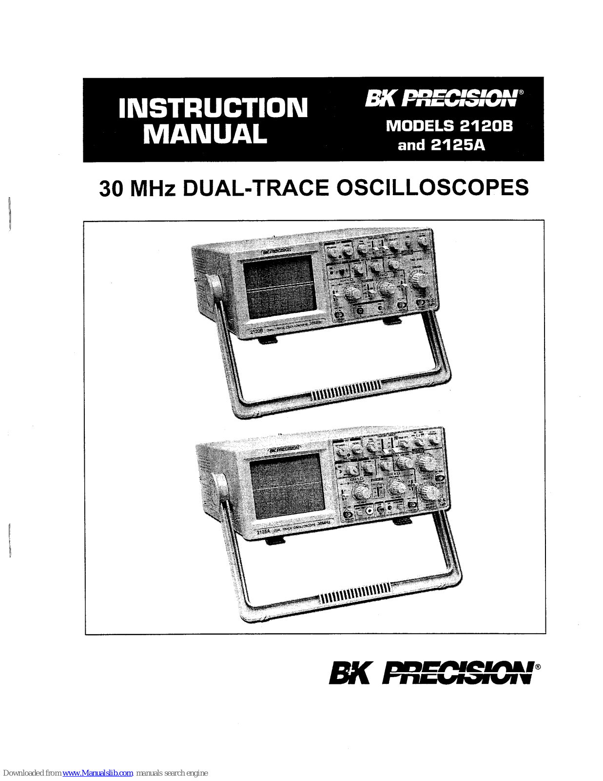 BK Precision 2125A, 2120B Instruction Manual