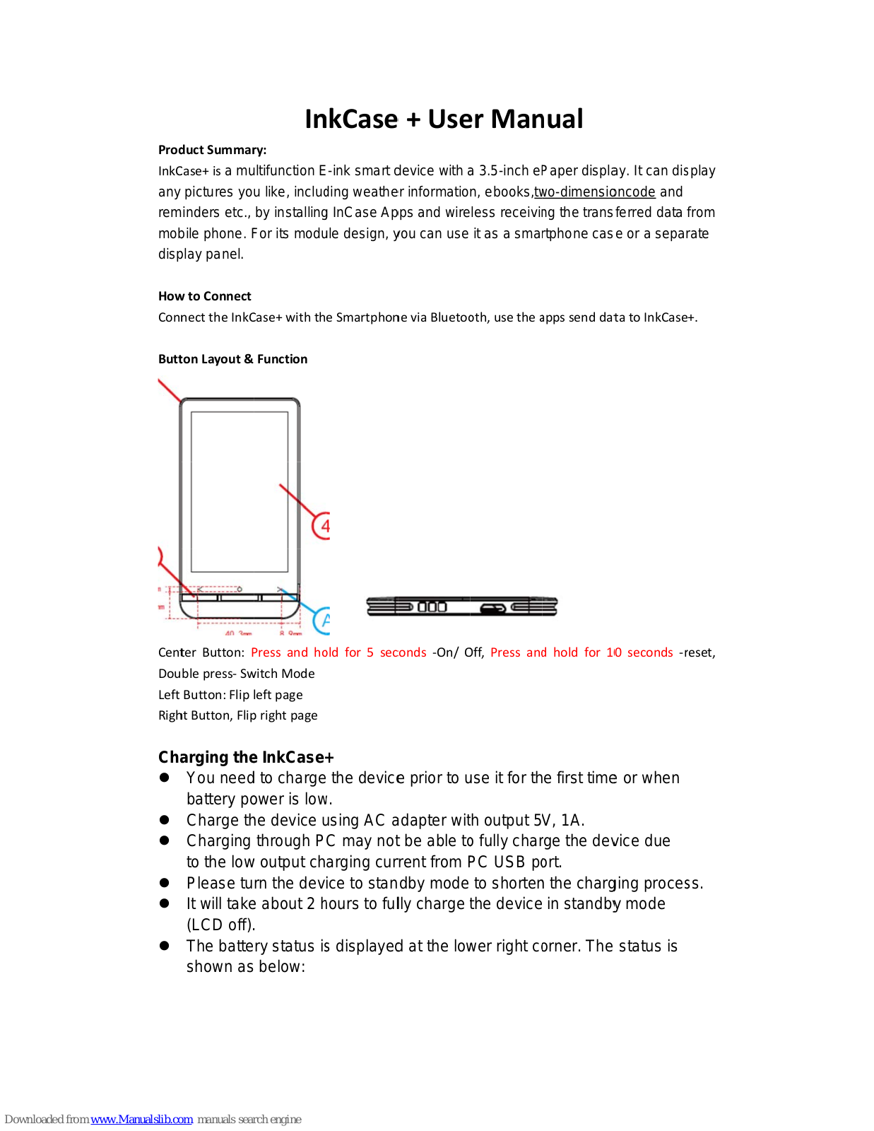 Oaxis InkCase+ User Manual