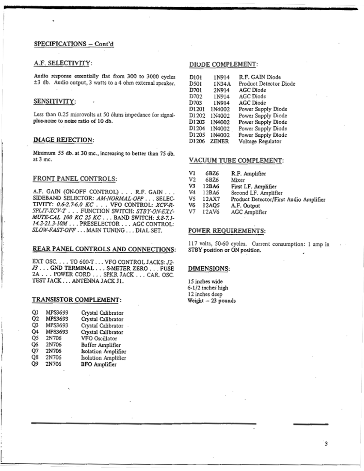 Swan 600-R User Manual (PAGE 04)