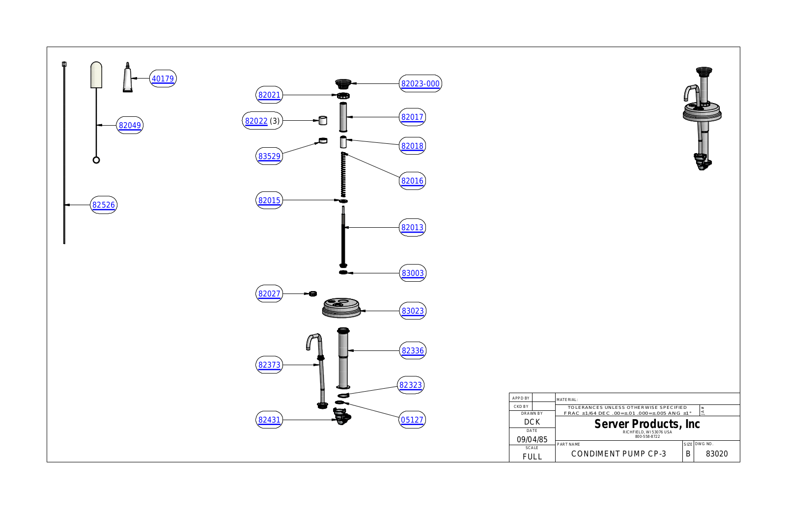 Server 83020 Parts Manual