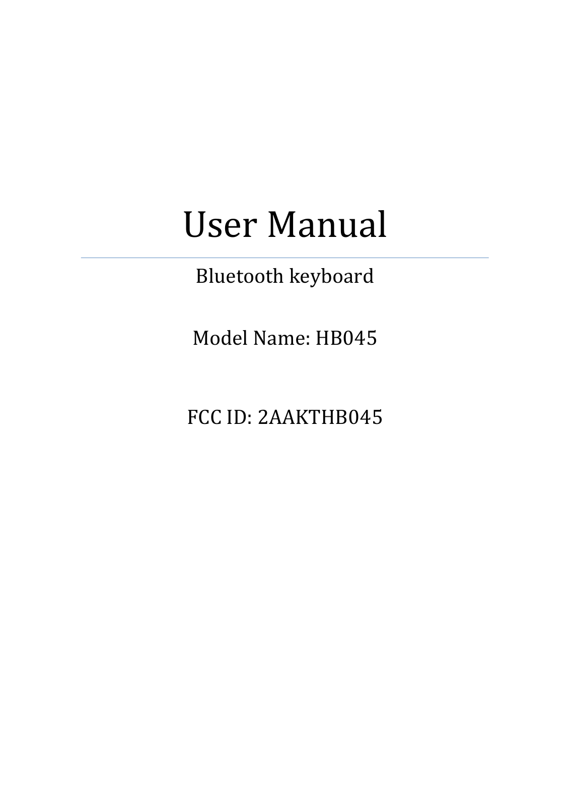 Hastech Technology HB045 User Manual