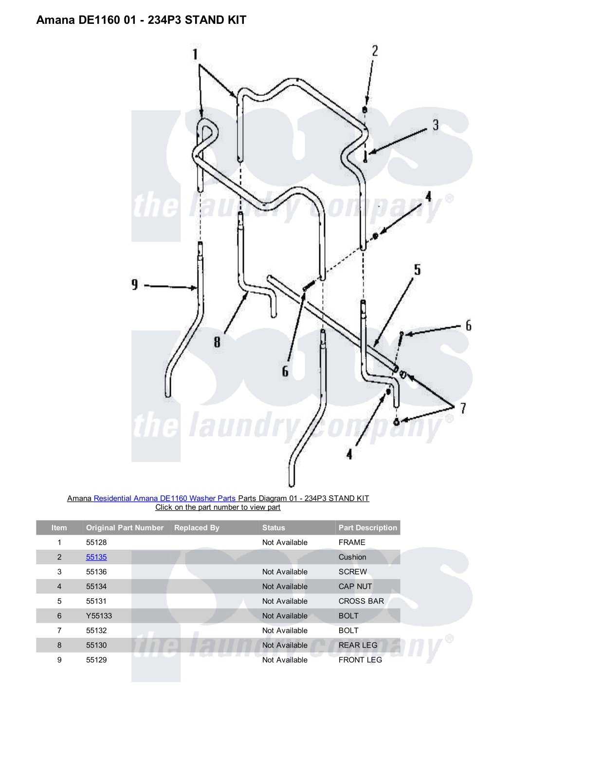 Amana DE1160 Parts Diagram