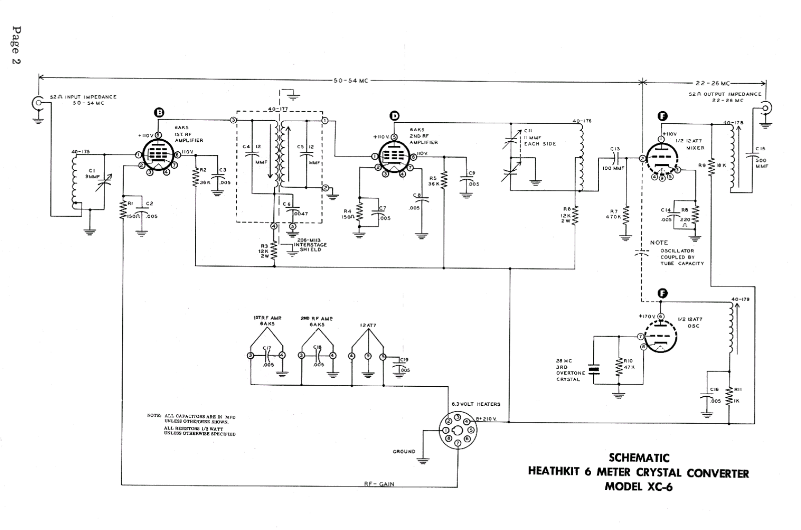 Heath Company XC-6 Schematic