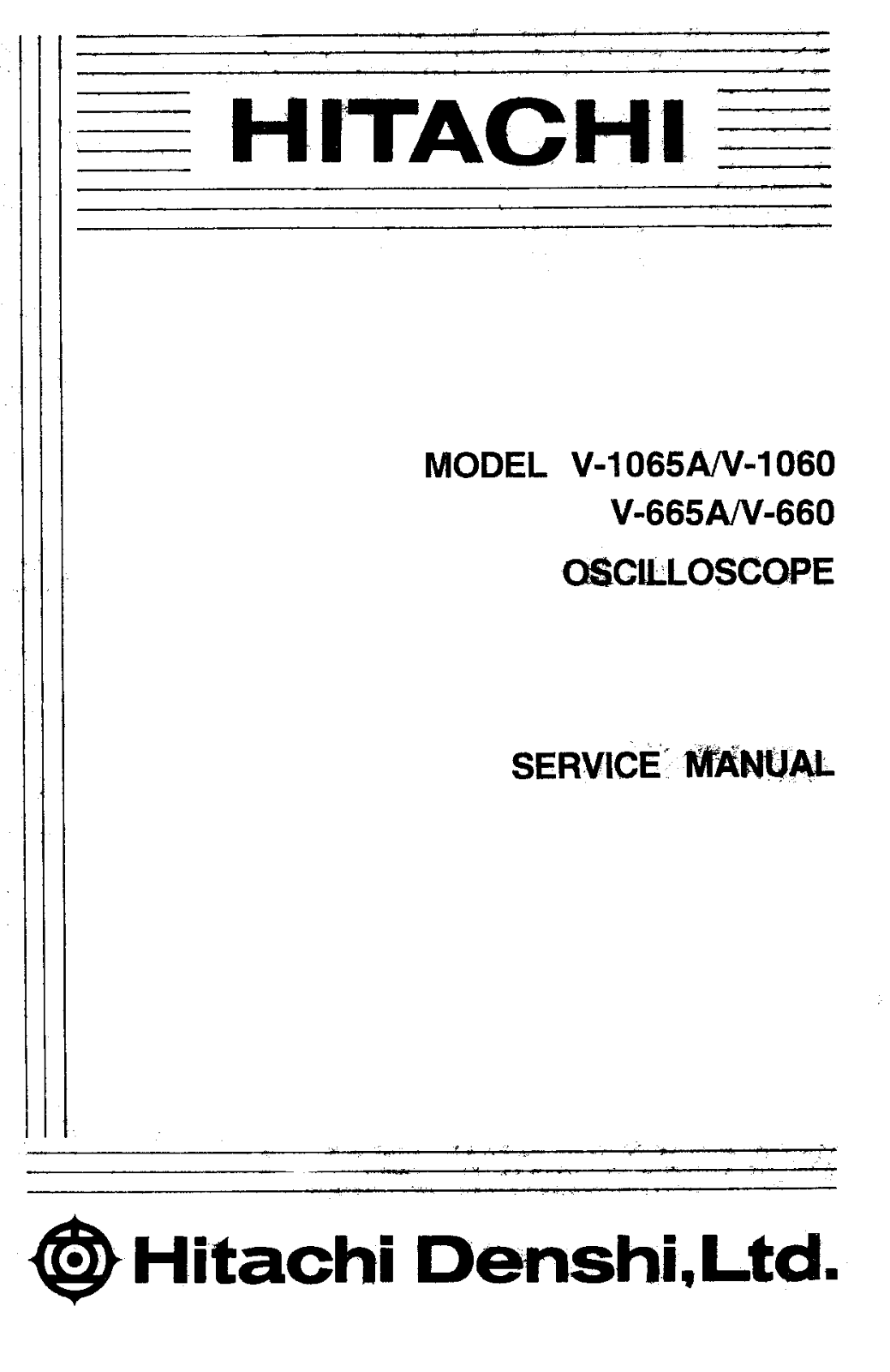 Hitachi V-665-A, V-660, V-1065-A, V-1060 Service Manual