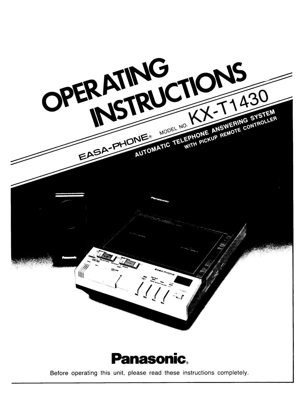 Panasonic kx-t1430 Operation Manual