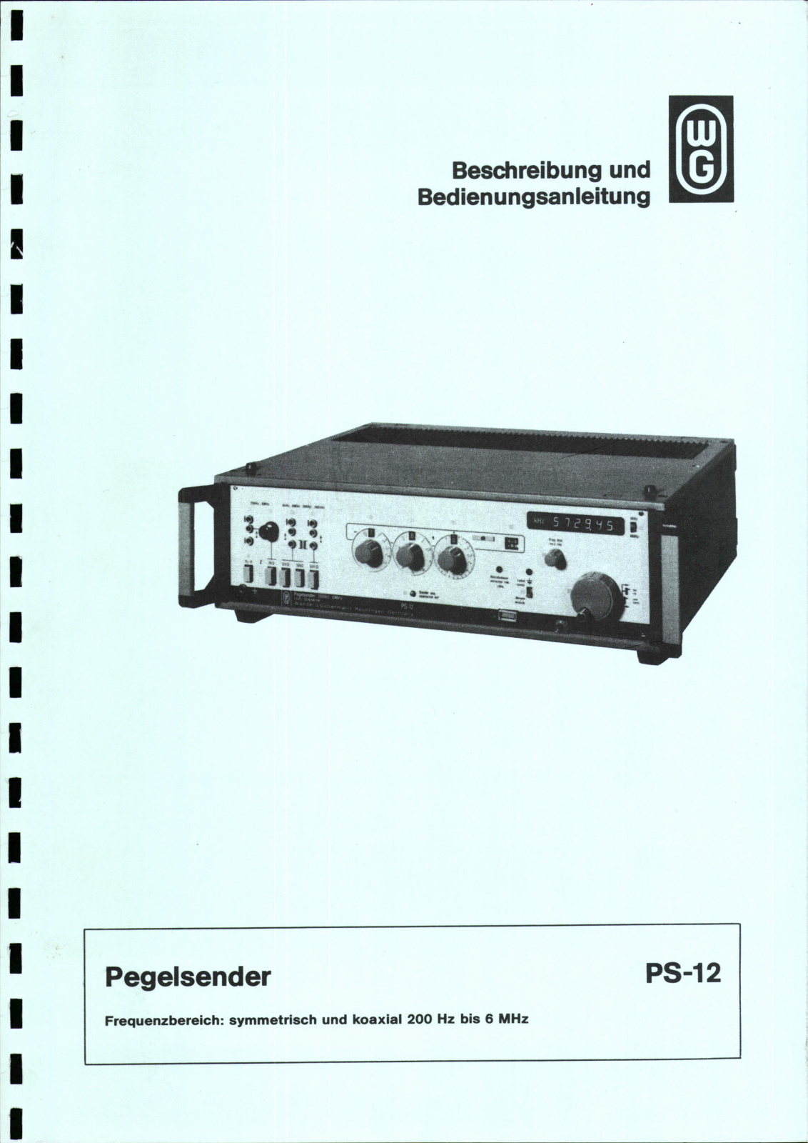 Wandel & Goltermann PS-12 User Manual