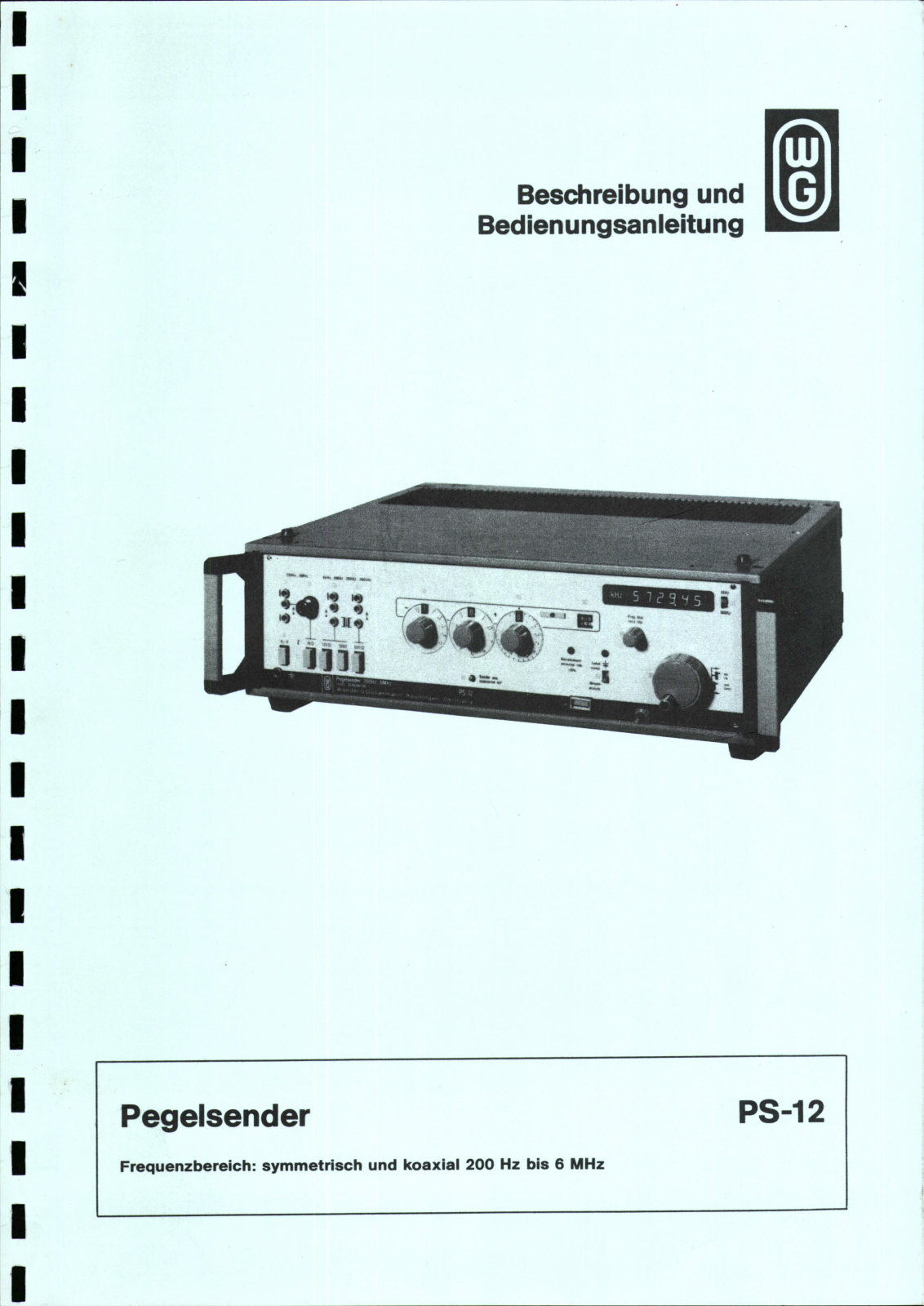 Wandel & Goltermann PS-12 User Manual - ManualMachine.com