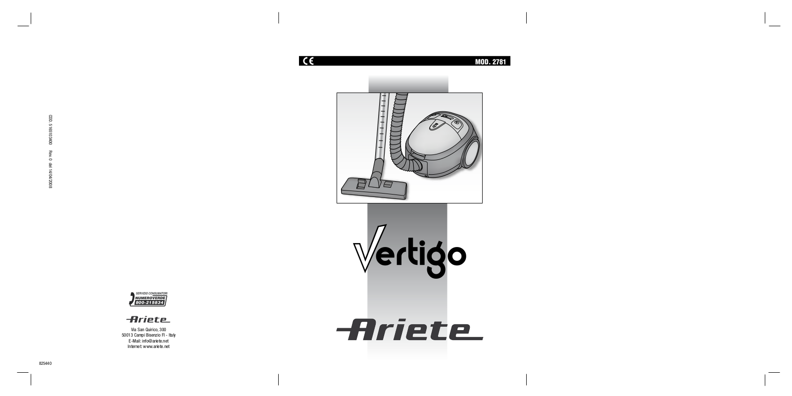 ARIETE Vertigo User Manual