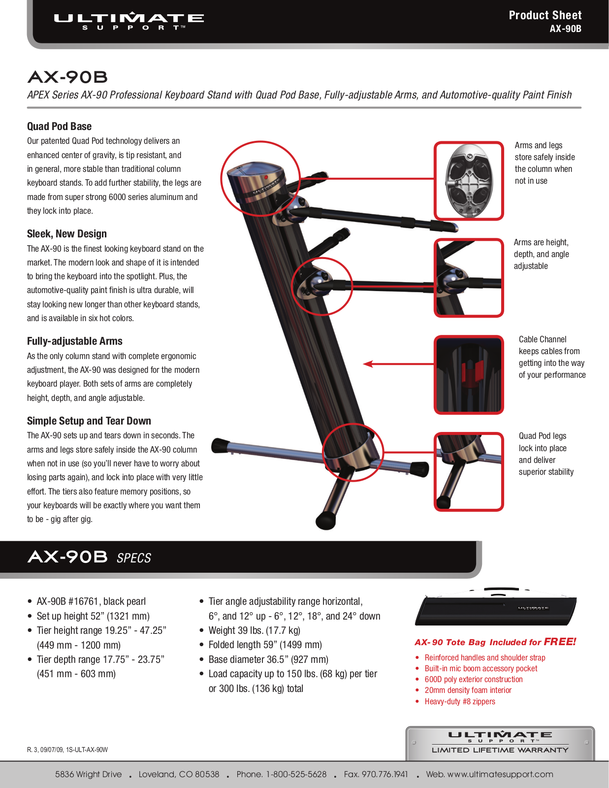 Ultimate Support Systems AX-90B User Manual