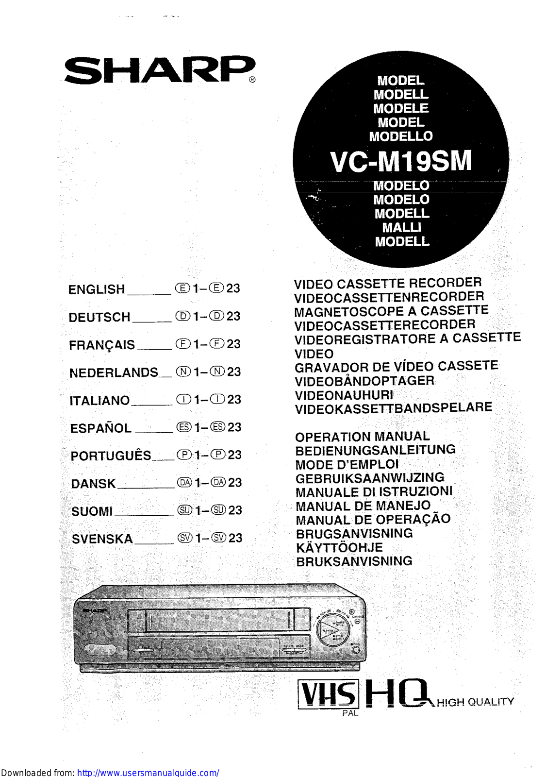 SHARP VC-M19SM User Manual