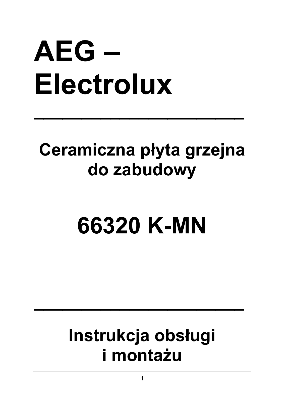 AEG 66320 K-MN User Manual